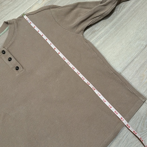 Mod Ref VICI Corley Cotton Ribbed Henley Top - Tan / Size Small - Picture 8 of 8